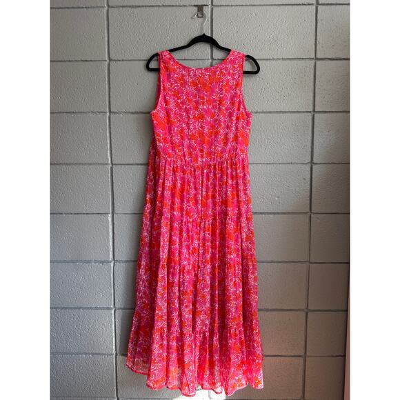 Chokolate Paris Floral Metallic Midi Dress size S - Picture 4 of 4